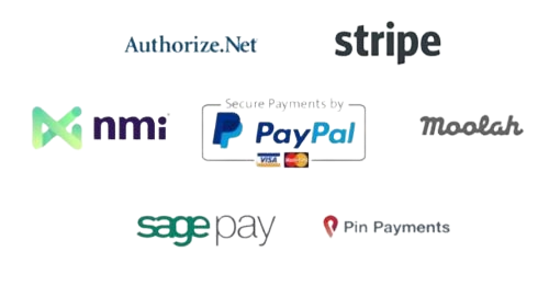 accept payments with stripe, paypal, authorize.net and more
